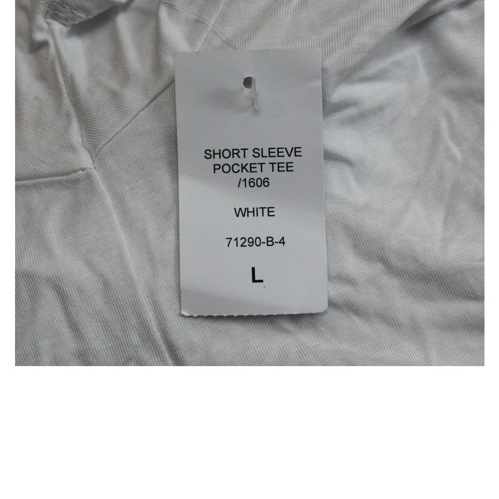 Nwt W. / Wantable White Short Sleeve V-Neck Stretchy Pocket Tee Shirt Size L — image 8 of 8